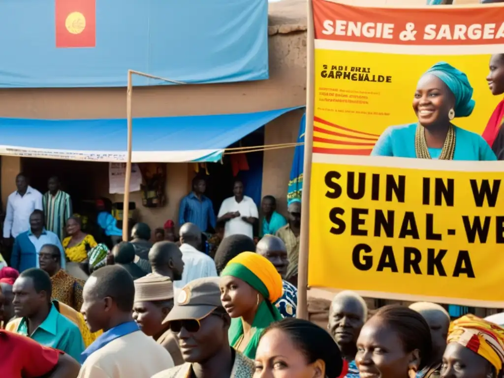 Un animado mercado al aire libre en Dakar, Senegal durante el Festival de Cine en África Francófona