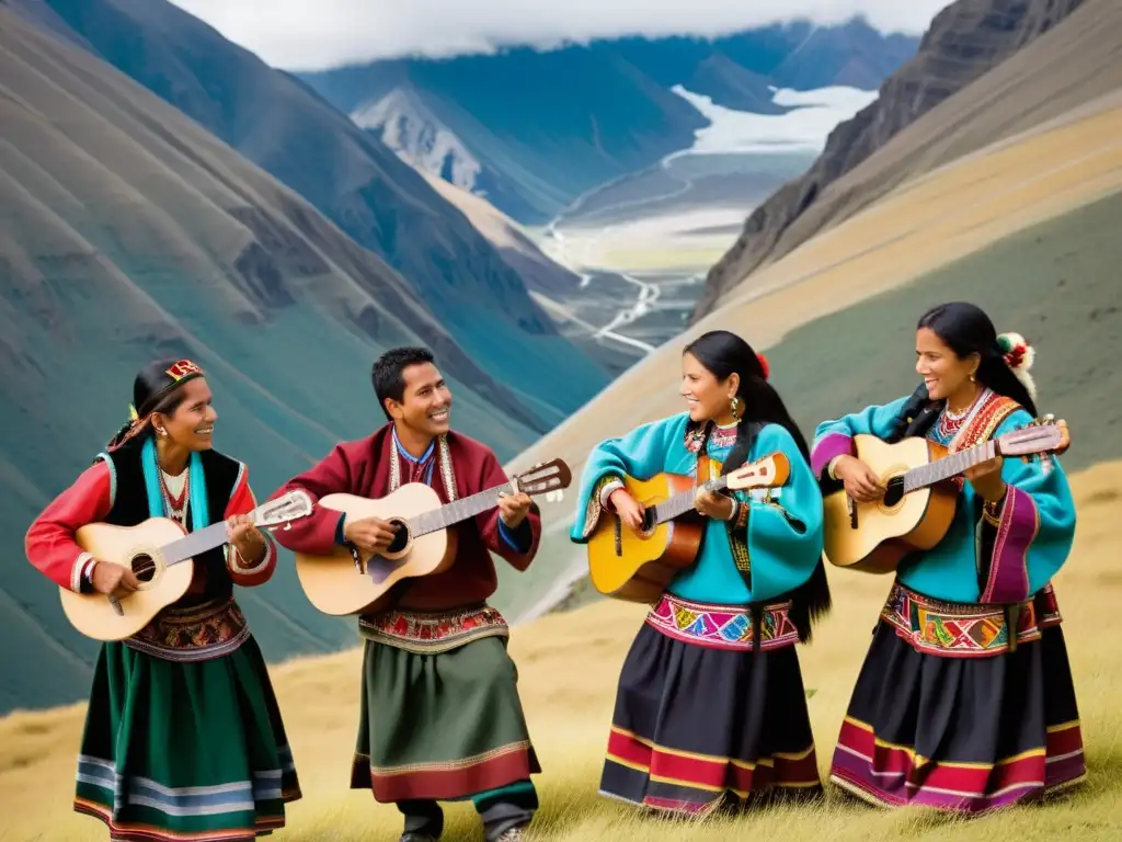 Apasionante música tradicional sierra peruana en un entorno montañoso nevado