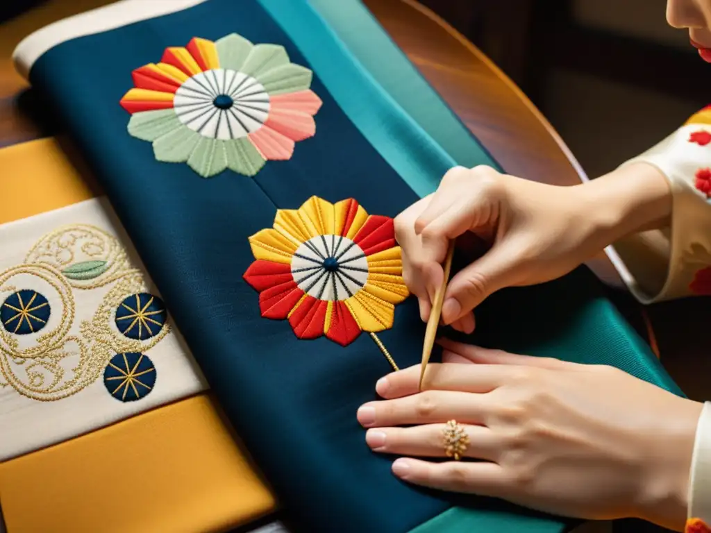 Un artesano japonés crea con esmero un kimono tradicional, mostrando el impacto de la moda occidental en la indumentaria japonesa