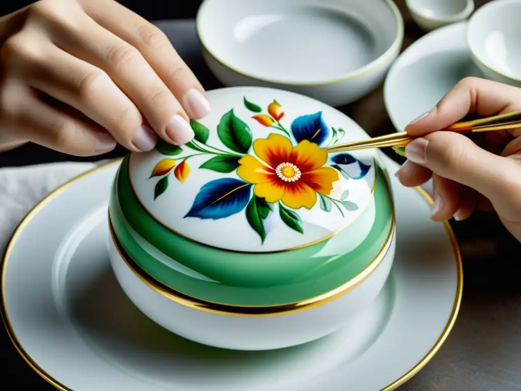 Artista crea meticulosos diseños florales en porcelana de Limoges: Tradición artesanal francesa