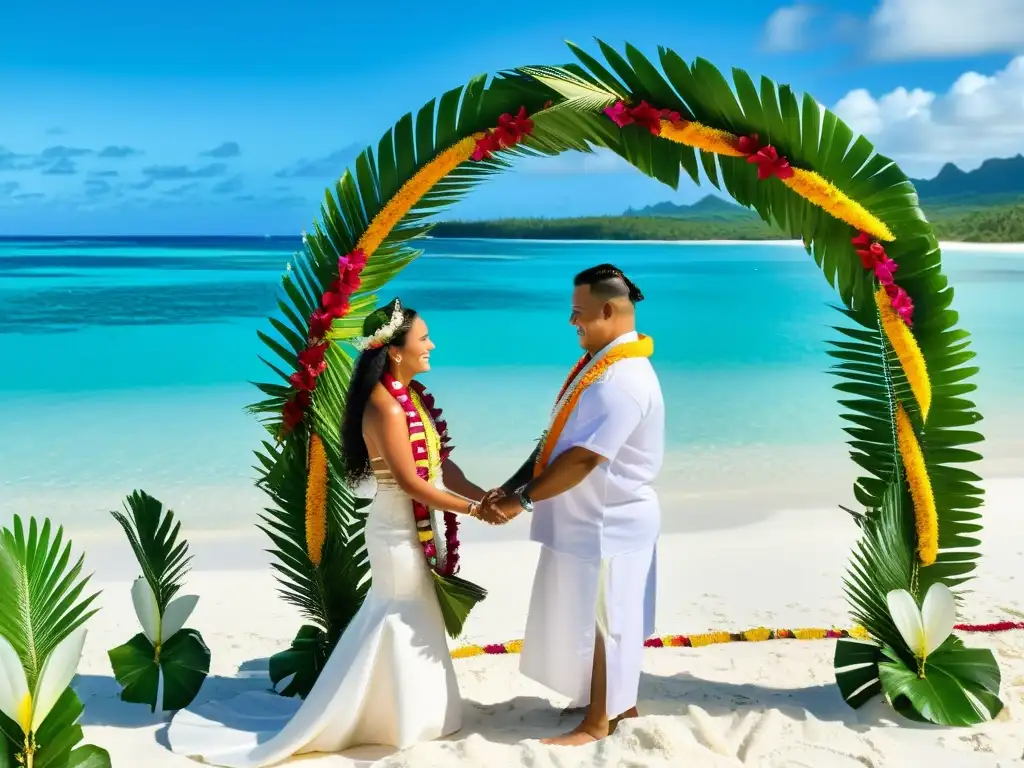 Una boda tradicional en Micronesia, con rituales y danzas coloridas en una playa soleada