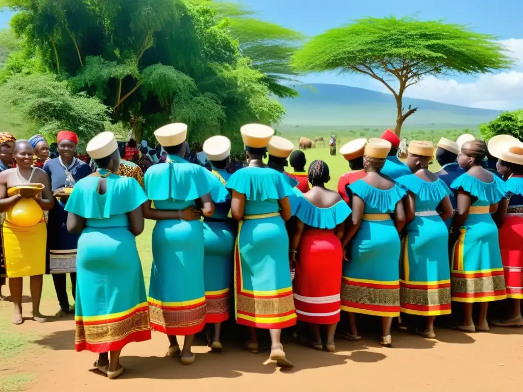 Ceremonia de rituales funerarios en África Francófona: comunidad honrando a sus seres queridos con danza y rezos en un pueblo rural