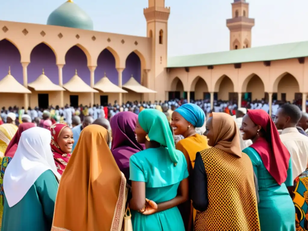 Una colorida convivencia de religiones en un mercado africano francófono