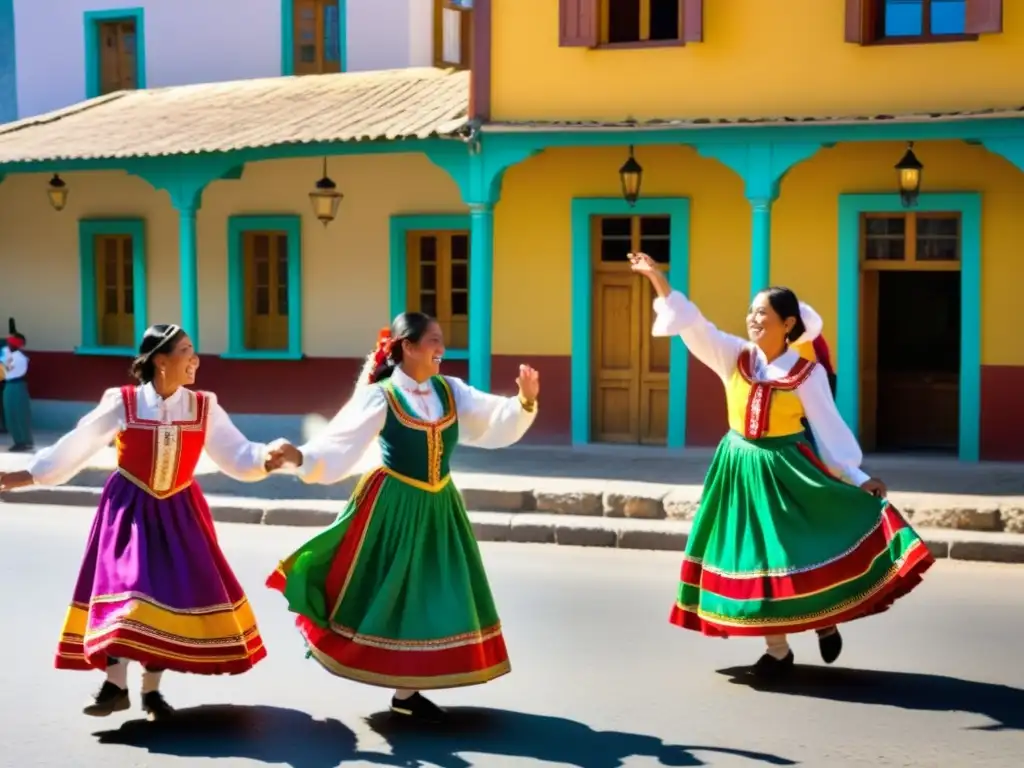 Colorida fiesta de San Sebastián Yumbel Chile: baile tradicional en las calles con música y trajes vibrantes