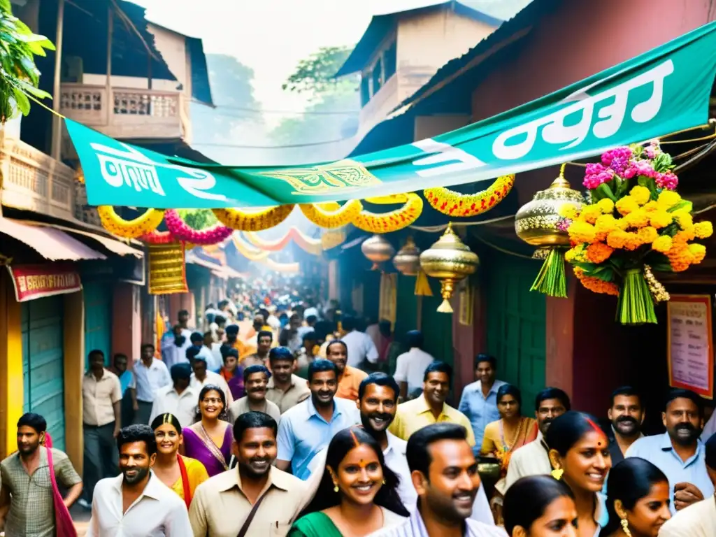 Colorido festival de Nag Panchami en India: devotos y serpientes Colorido festival de las serpientes Nag Panchami en la bulliciosa India, con murales y multitudes en atuendos tradicionales