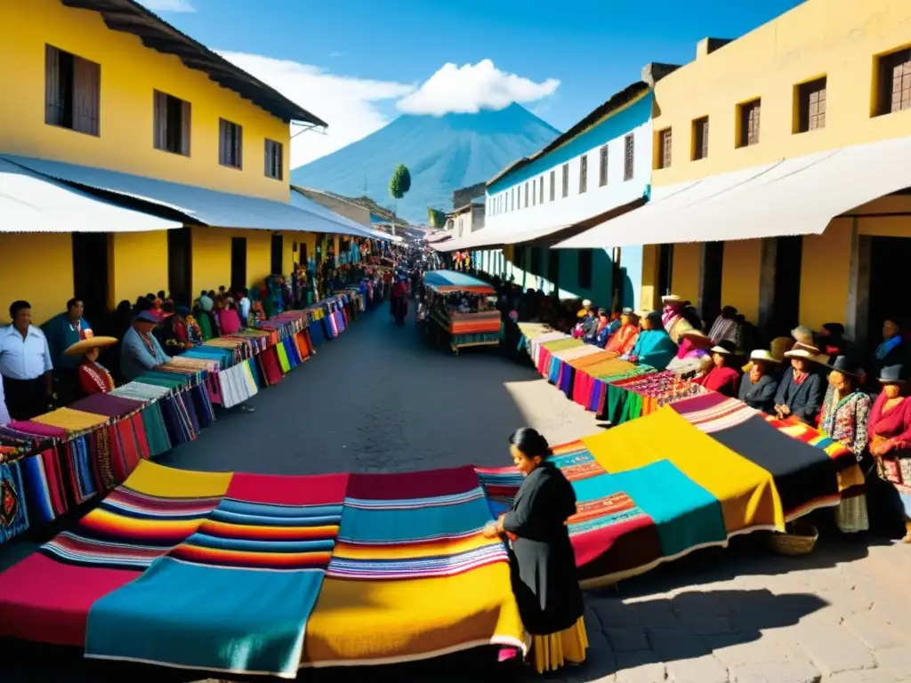 Colorido mercado en Chichicastenango, Guatemala, con textiles vibrantes y moda étnica