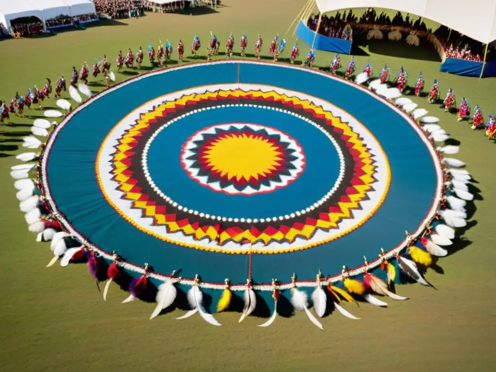 Coloridos festivales de la tradición Nativo Americana en una danza hipnótica al aire libre