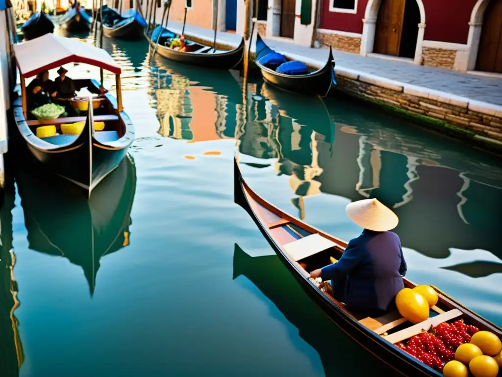 Cotidianidad en la Venecia local: Escenas de la vida diaria de los venecianos en los canales, mercado y artesanías tradicionales