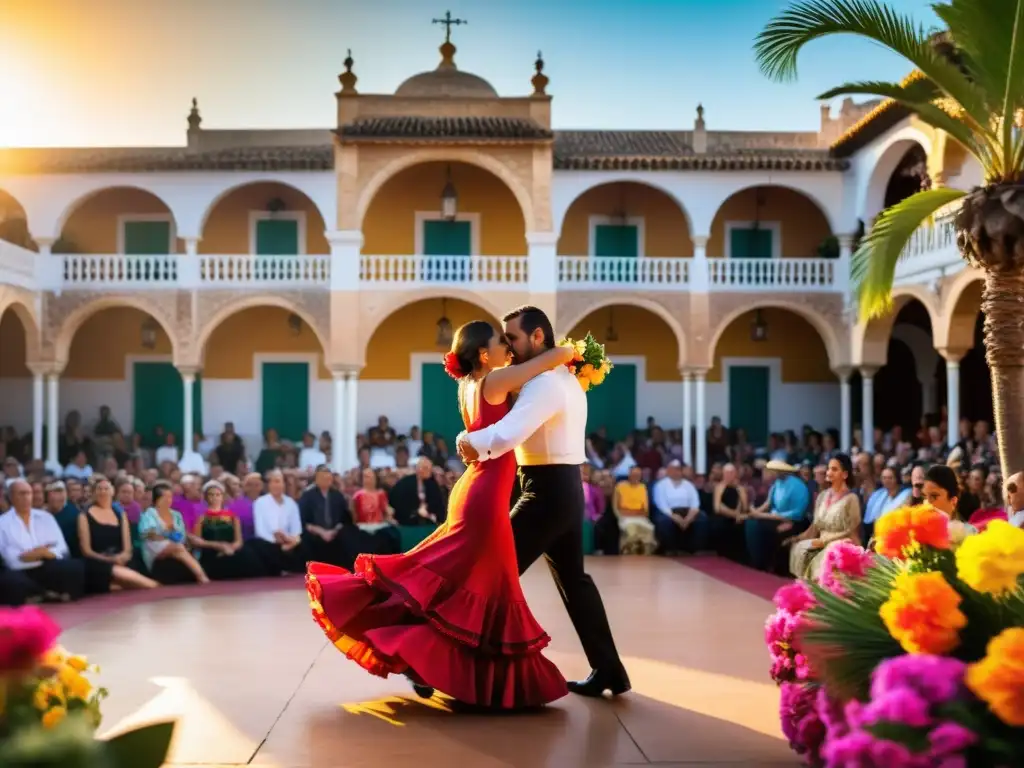 Disfruta de la pasión cultural del flamenco en Andalucía con un vibrante festival al aire libre, bailarines apasionados y música emotiva