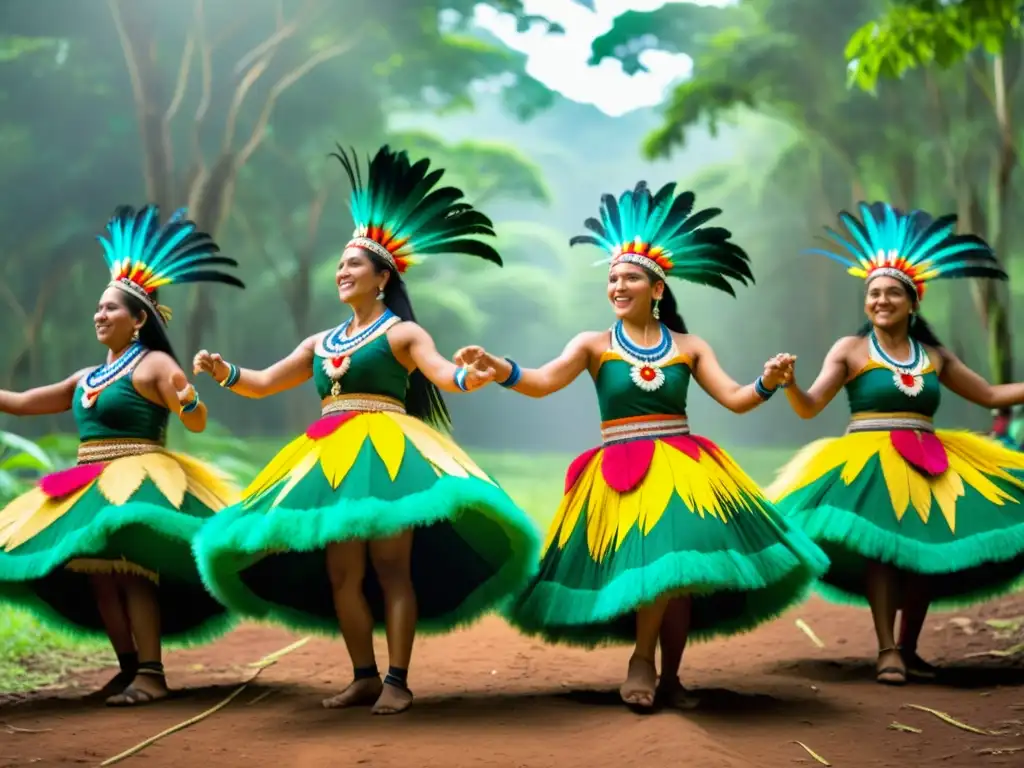 Danza de los Pajaritos: Ritual de agradecimiento a la naturaleza en Paraguay con la comunidad Guarani, en un bosque exuberante y colorido