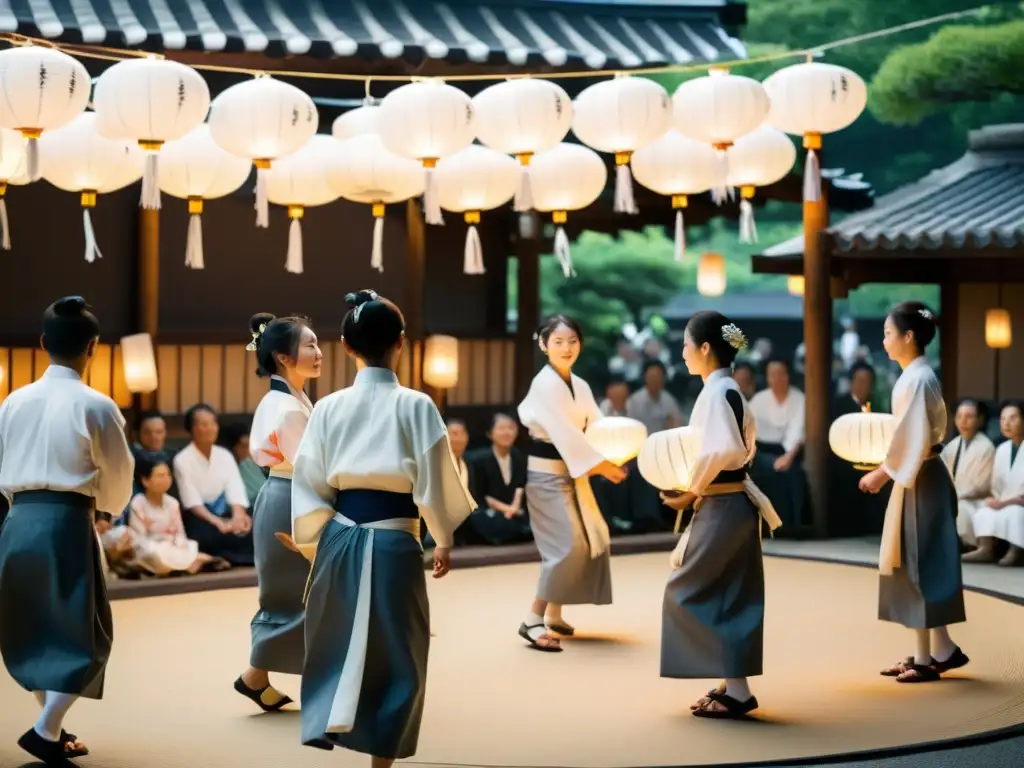 Una danza tradicional Obon en un pueblo japonés, llena de significado y celebración del Obon