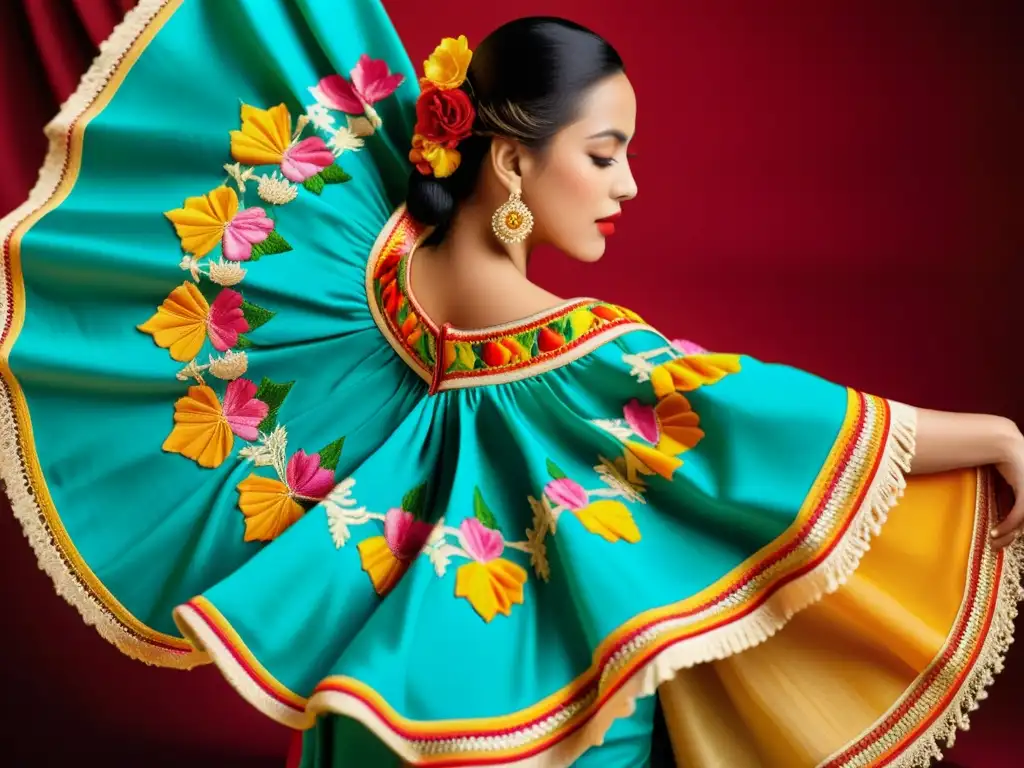 Una danzarina de flamenco con un mantón de Manila bordado, mostrando la rica historia y significado de los Mantones de Manila