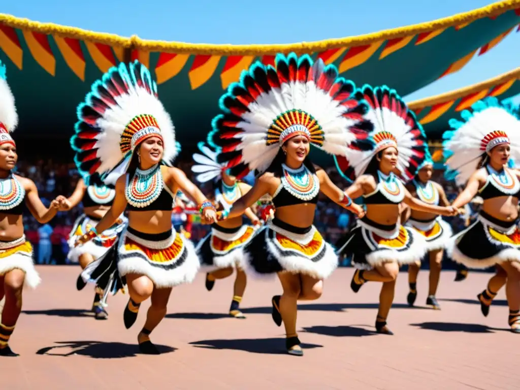 Danzas indígenas América Latina: Colorido baile ceremonial en festival, uniendo tradición, diversidad y celebración