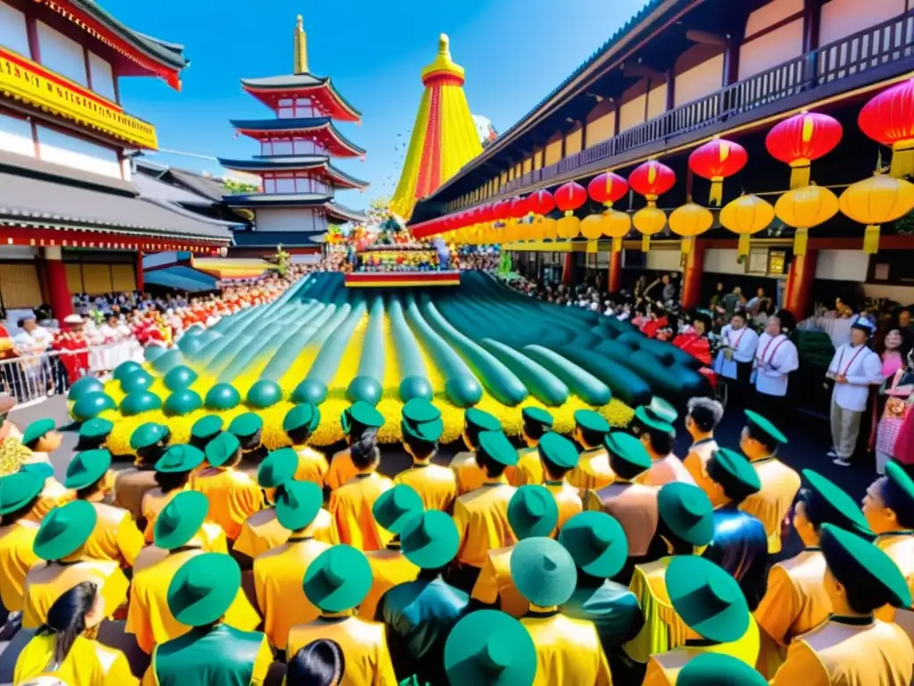 Desfile vibrante en el Carnaval de Samba de Asakusa en Tokio, con bailarines, música y decoraciones coloridas