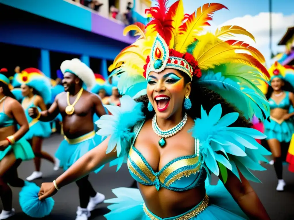 Deslumbrante Carnaval de Río con colores vibrantes, pasión y vitalidad en Brasil