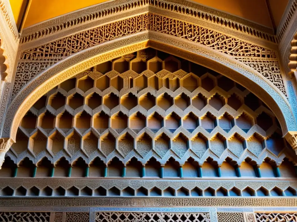 Detalle arquitectónico de la Alhambra, maravillas del mundo islámico alma