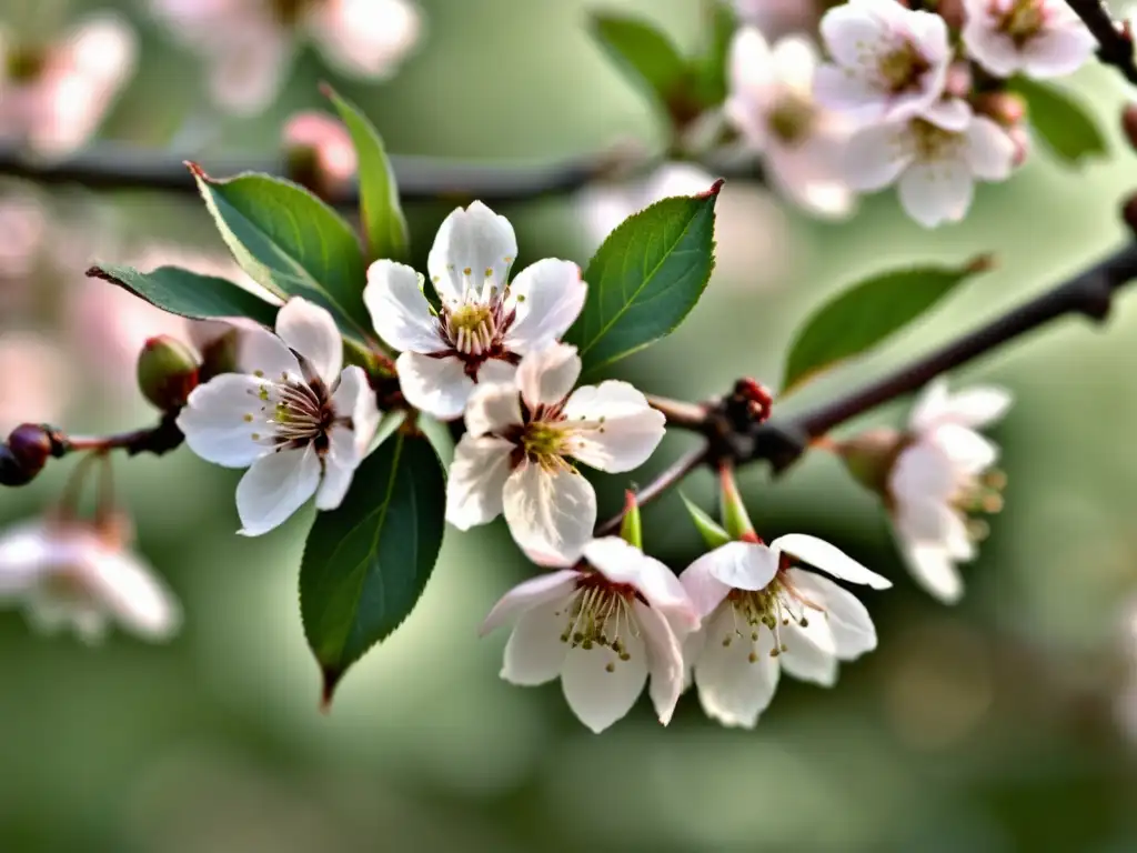 Detalle de una flor de cerezo en plena floración, destacando la importancia de las flores de cerezo en la cultura japonesa