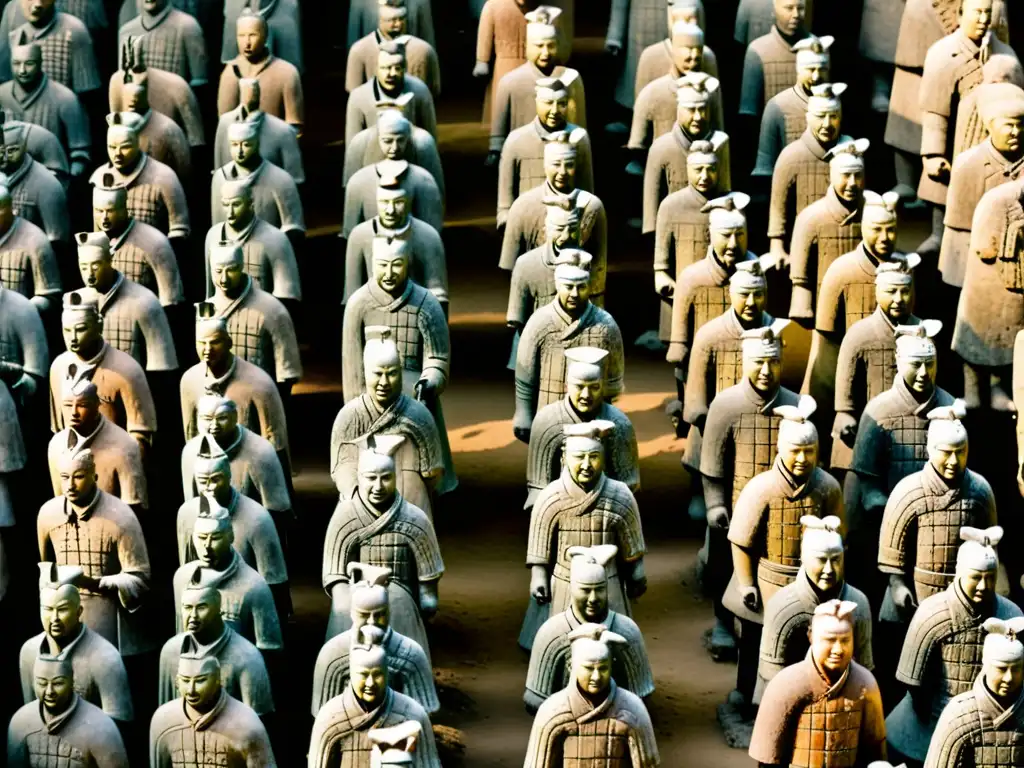 Detalle de guerreros de Terracota Xi'an evocando grandeza histórica y artesanía milenaria