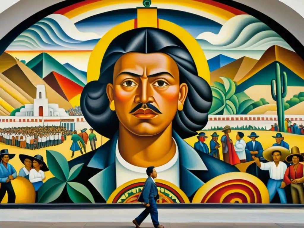 Detalle del mural 'Hombre en la encrucijada' de Diego Rivera, reflejando el legado de los Murales de la Revolución Mexicana