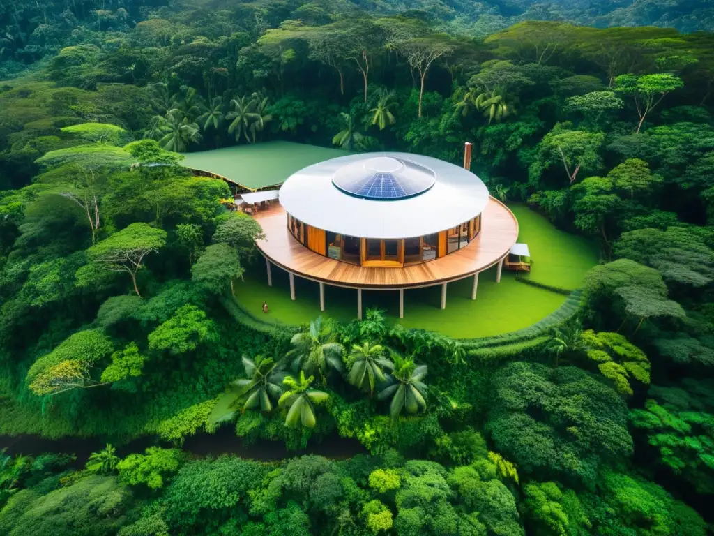 Un ecolodge sostenible en la exuberante selva tropical, donde la preservación cultural y la naturaleza se entrelazan