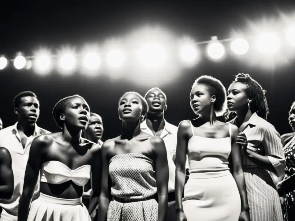 Un emocionante teatro de Guinea resistencia social cobra vida en una actuación apasionada de actores y actrices frente a un público cautivado