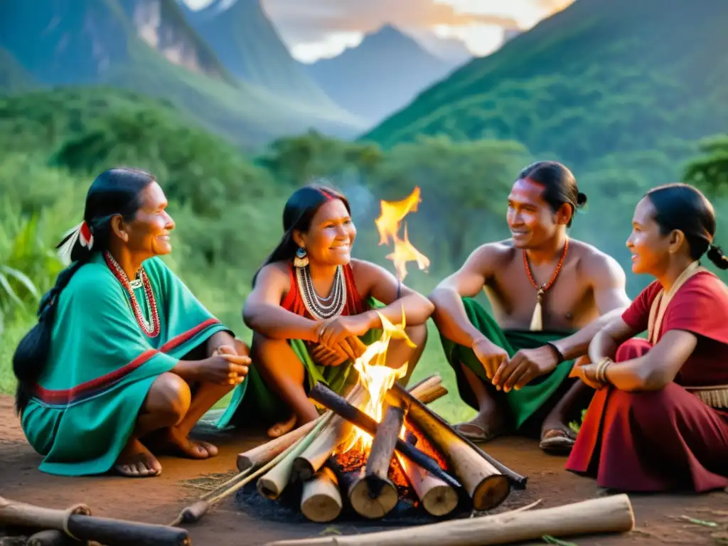 Una familia indígena en reservas, preservando su rica herencia cultural en medio de la naturaleza impactante