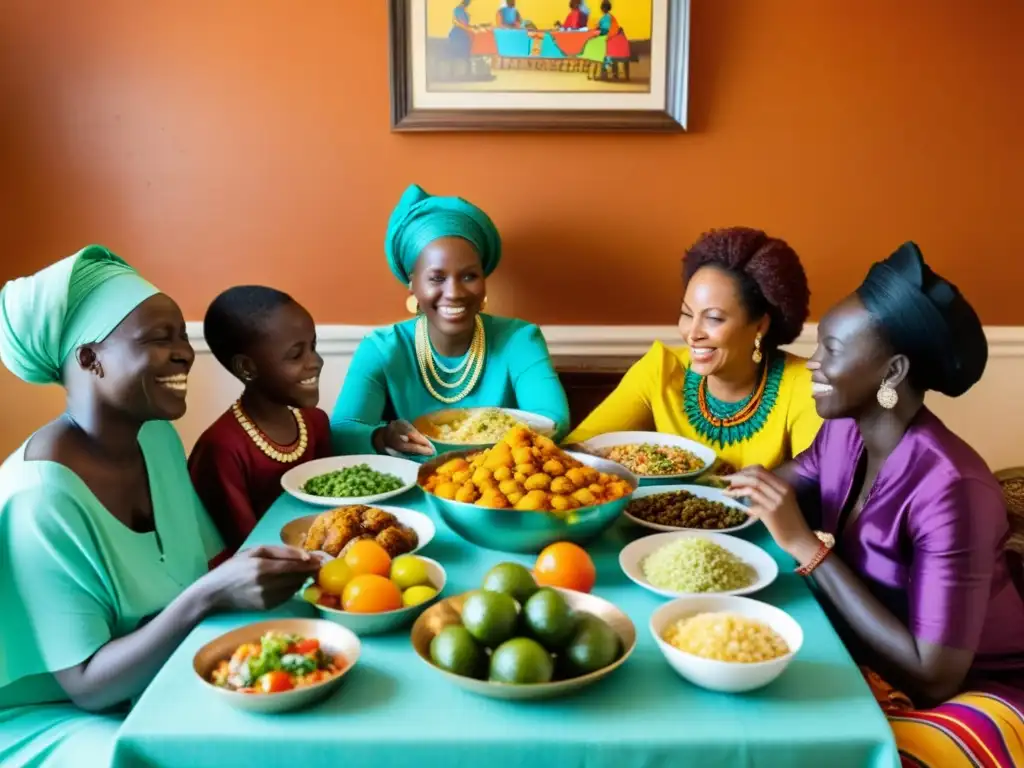 Una familia senegalesa comparte un ritual de hospitalidad en Senegal en torno a una mesa llena de comida y alegría