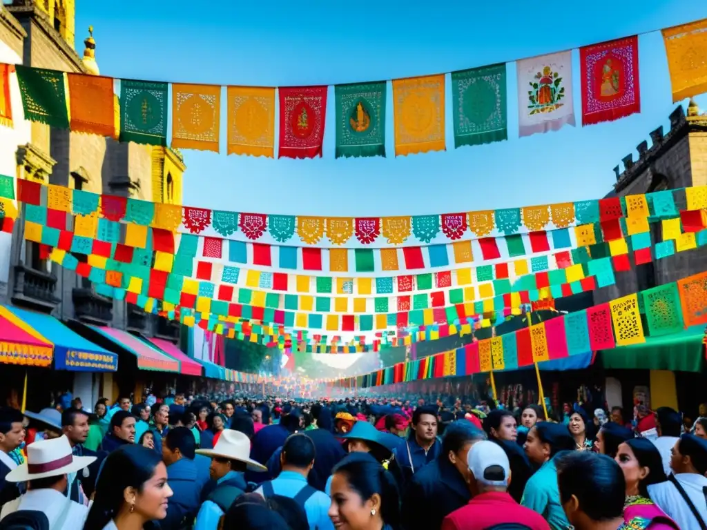 Fiesta de la Virgen de Guadalupe en México: Colorida celebración en las calles de la Ciudad de México, con peregrinos y decoraciones religiosas