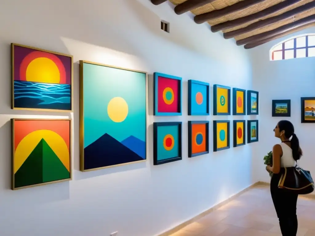 Una galería de arte vibrante en Costa de Marfil, con pinturas contemporáneas que muestran el rico talento artístico de la región