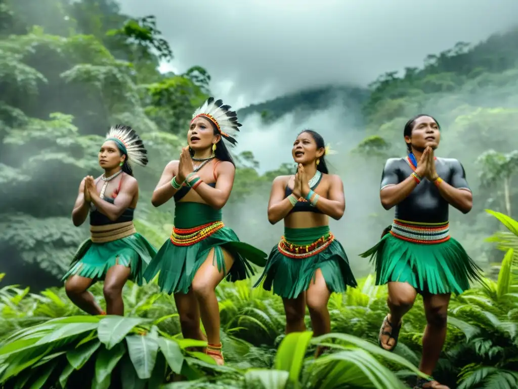 Grupo indígena realiza danza de la lluvia en la selva, preservación de costumbres nativas en cambio climático