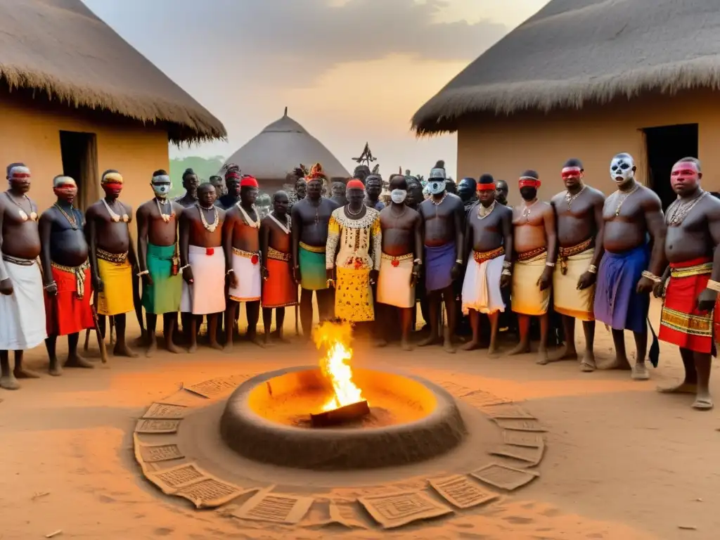 Grupo en ritual de vudú en Benín, con danzas, símbolos y vestimenta ceremonial