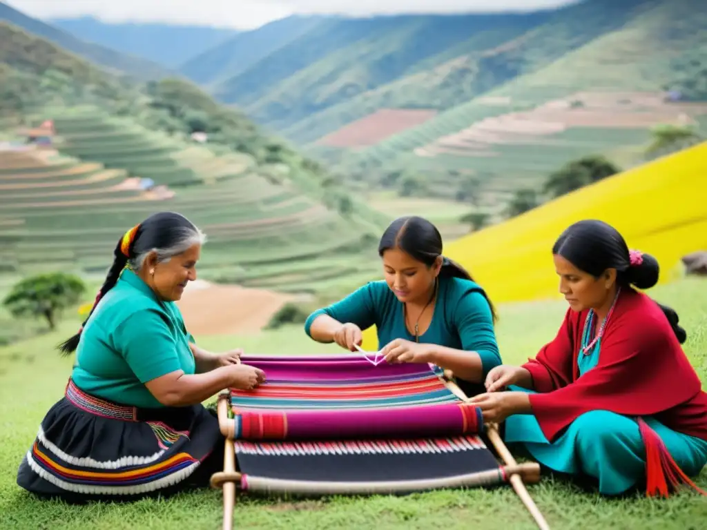 Hábiles artesanos Purepecha tejiendo textiles tradicionales en Michoacán, fusionando tradición y modernidad con destreza