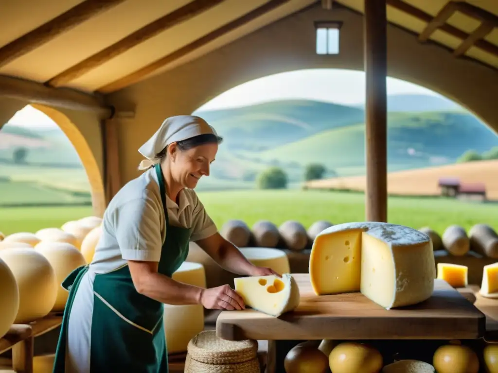 Imagen de una auténtica producción de queso artesanal en el campo