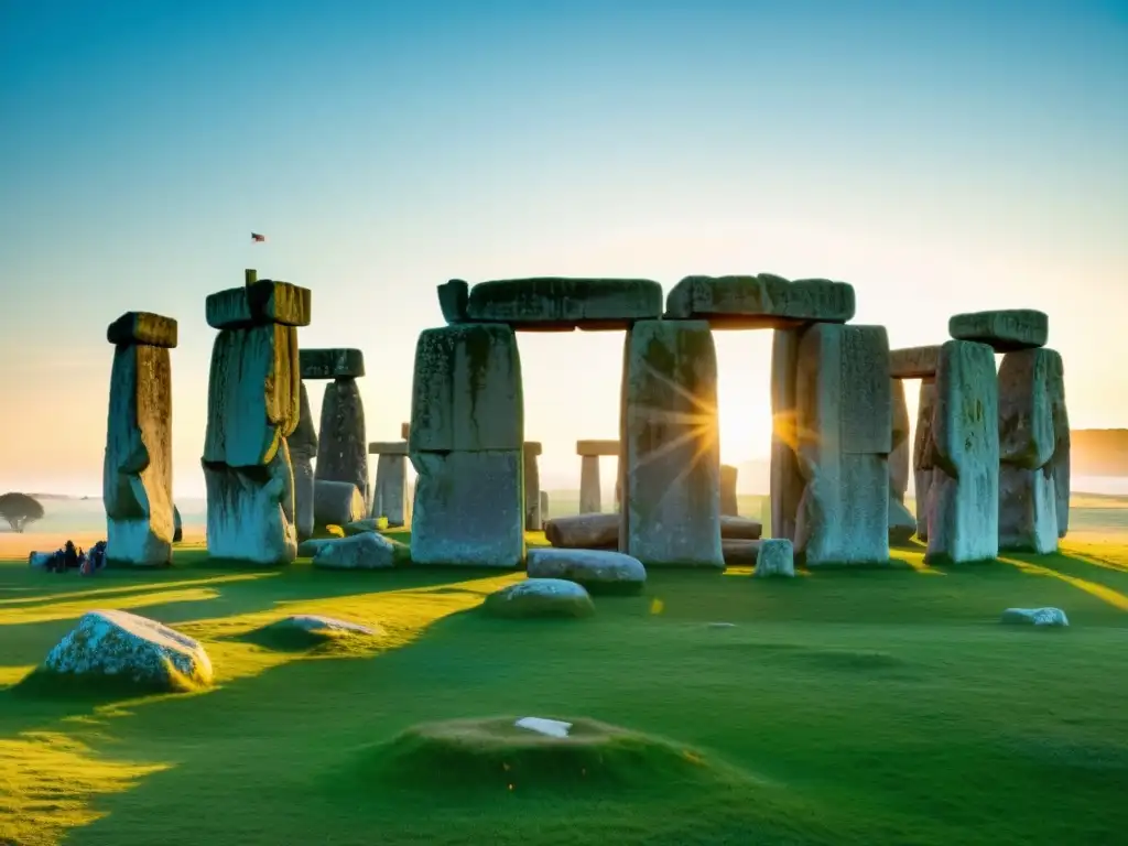 Imagen documental de Stonehenge en el solsticio de verano, mostrando el misterio y la celebración ancestral bajo el sol matutino