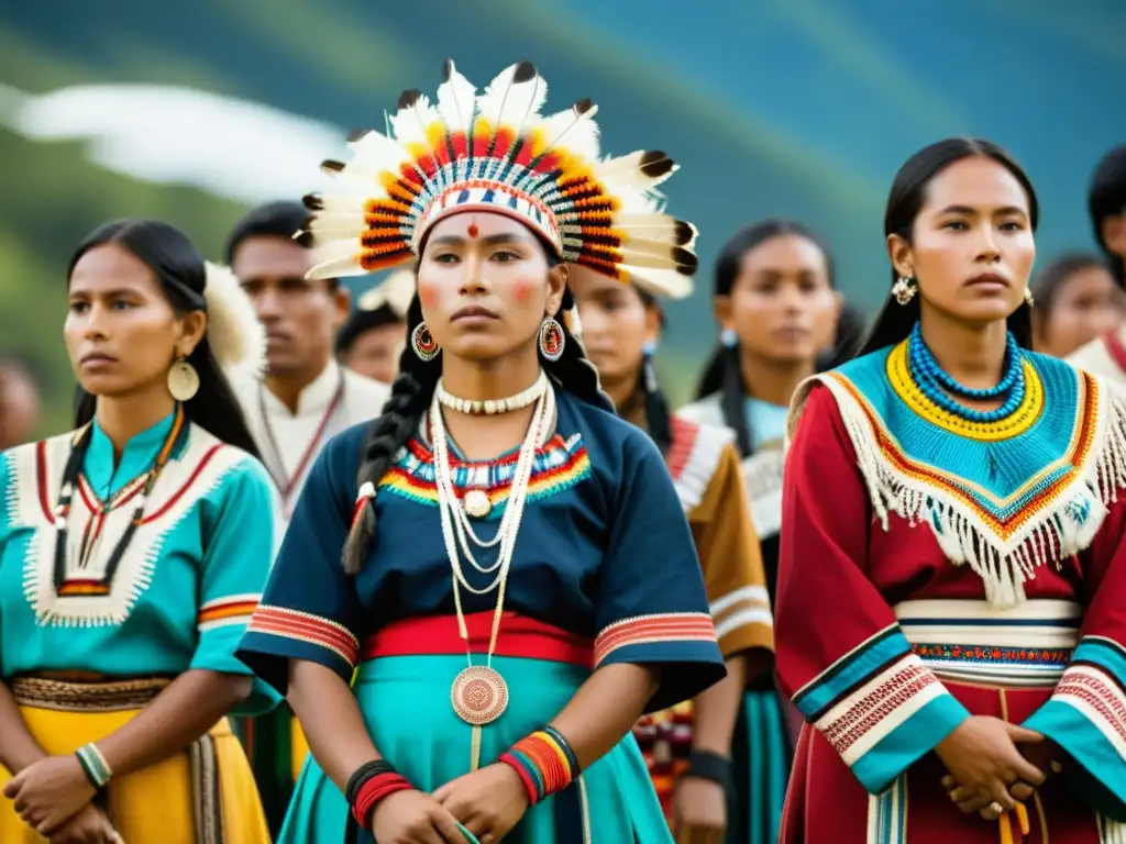 Imagen de indígenas con trajes tradicionales, expresando la importancia de la moda en la identidad cultural