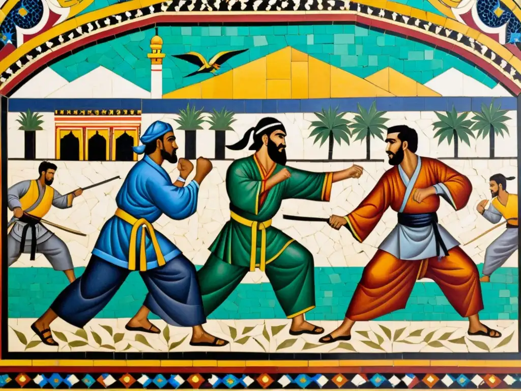 Un impresionante mosaico de artes marciales en la antigua Libia, muestra la rica cultura islámica y su legado en combate