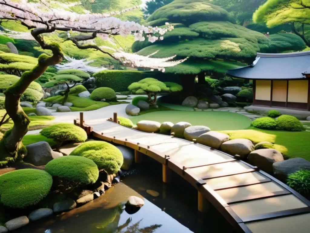 Un maestro de caligrafía japonesa crea elegantes caracteres en un jardín tranquilo con enseñanzas budistas