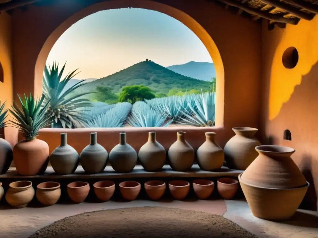 Maestro mezcalero en Oaxaca supervisa la producción del misterioso mezcal ancestral al atardecer