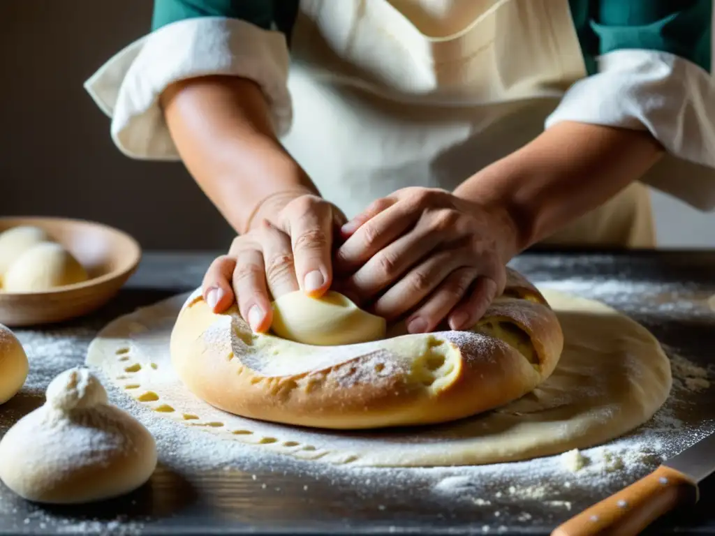 Un maestro panadero amasa con destreza una diversidad de masas, revelando la tradición y la diversidad cultural en la elaboración del pan