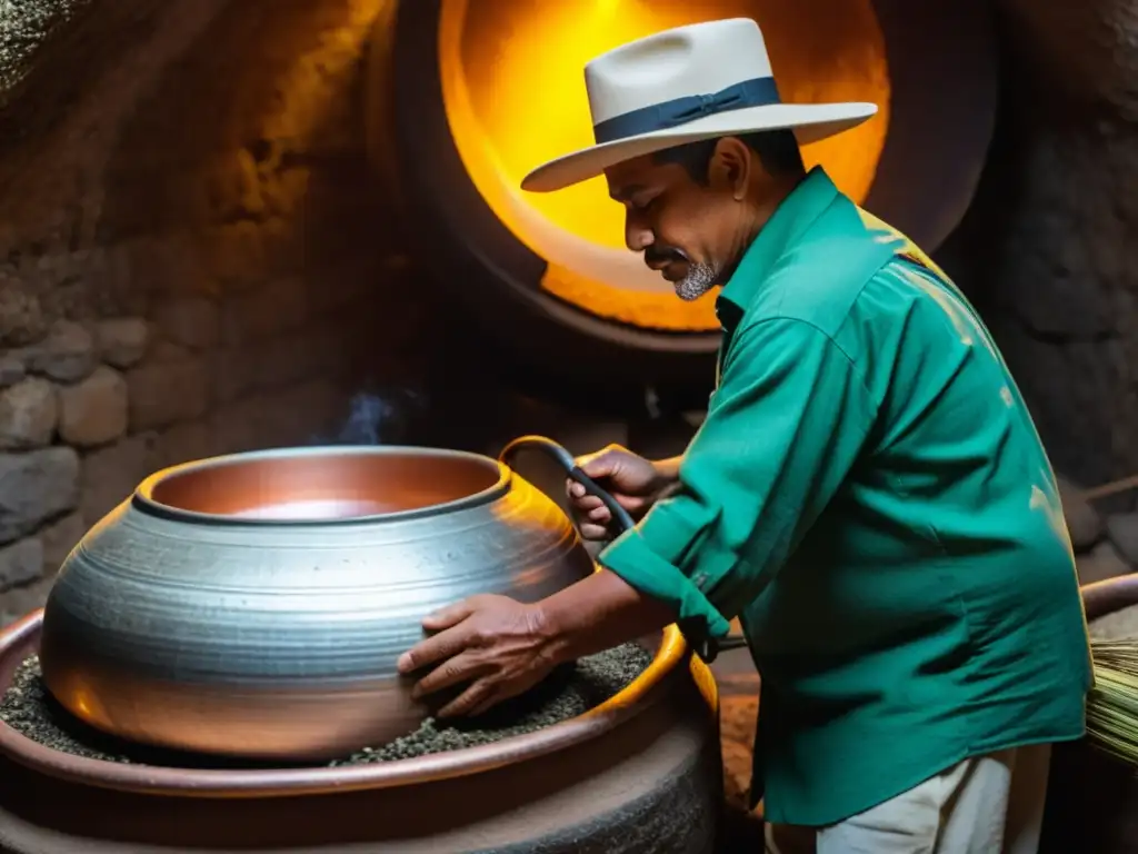 Maestros mezcaleros trabajan en el palenque oaxaqueño durante la hora dorada, revelando los misterios del mezcal ancestral