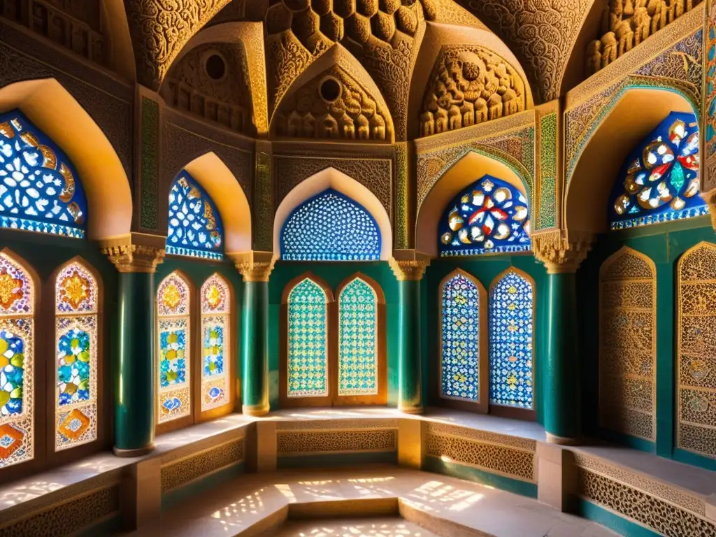 Maravilloso arte arquitectónico con influencia persa en India: intrincadas tallas y mosaicos coloridos bajo la luz del sol