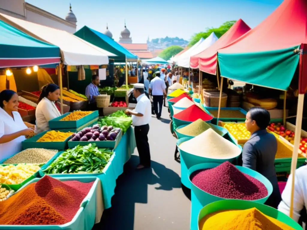 Mercado multicultural rebosante de colores, sabores y encuentros culturales que redefinen la cocina global