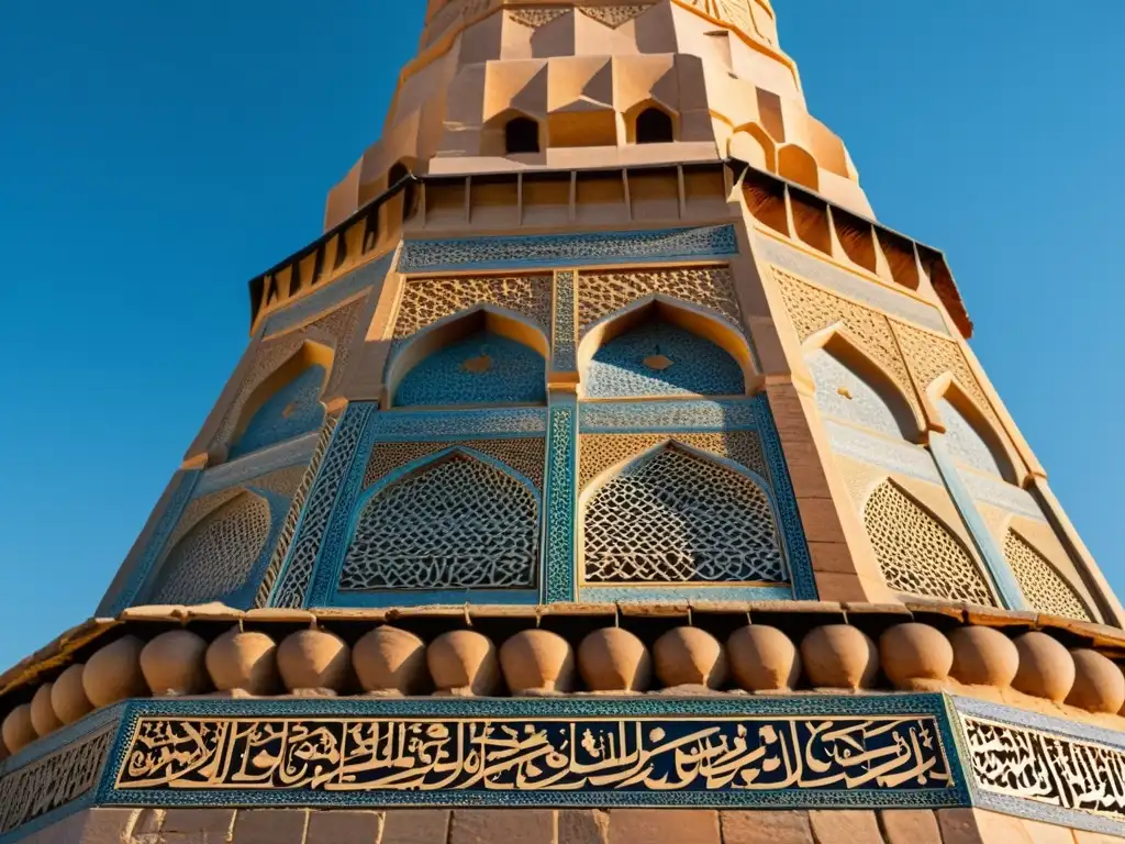 Un minarete islámico tradicional destaca contra un cielo azul