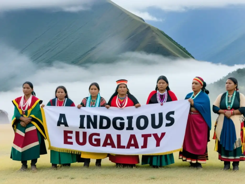 Mujeres indígenas luchan por la igualdad de género y los derechos de sus comunidades en una protesta en la montaña