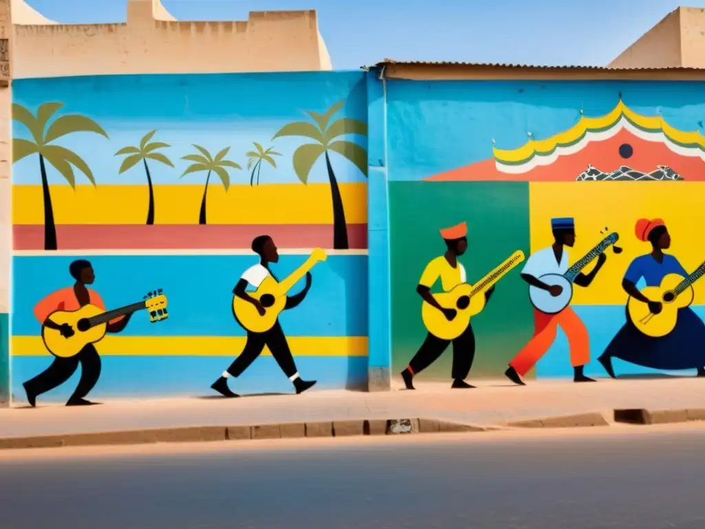 Murales vibrantes de música en Dakar, Senegal, reflejan la fusión de géneros musicales África Francófona