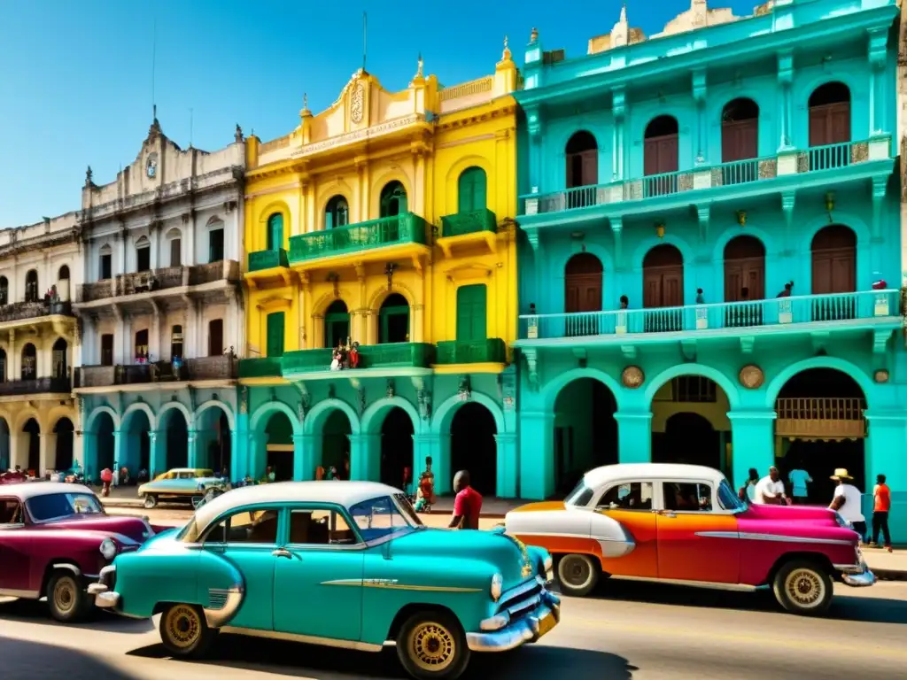 Un paseo por la historia viva de La Habana Vieja: coloridas calles, arquitectura colonial, vida cotidiana y ambiente vibrante bajo el sol