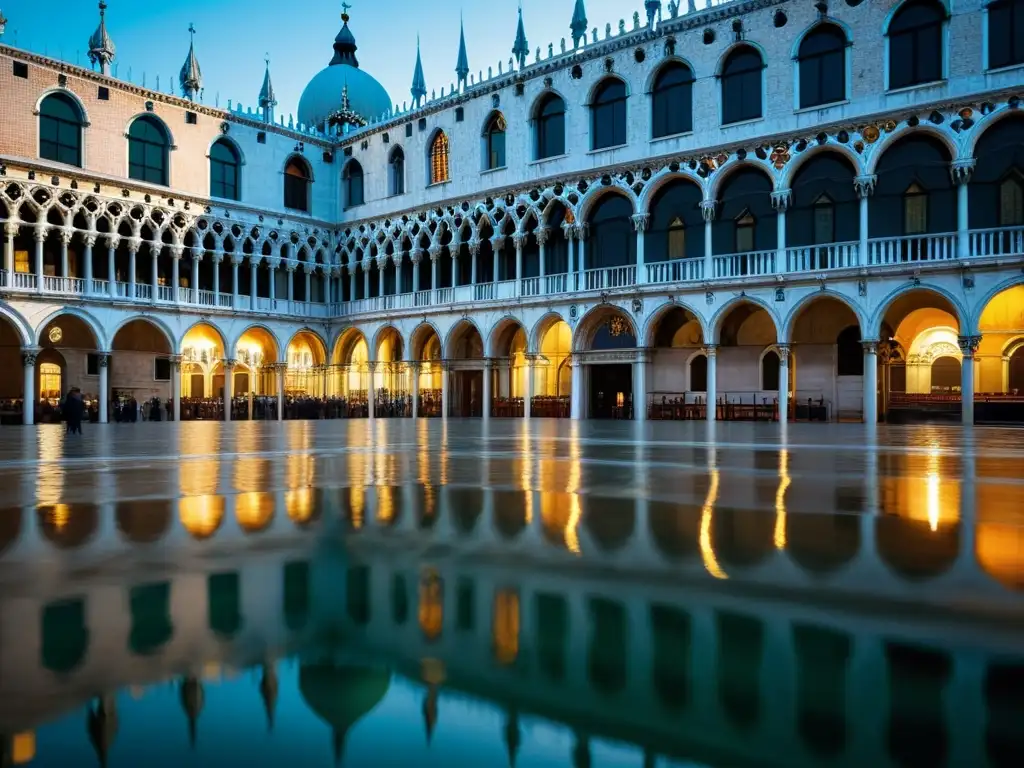 Patrimonio cultural sumergido en Venecia: icónica Plaza San Marcos durante la Acqua Alta, edificios históricos y góndolas entre aguas