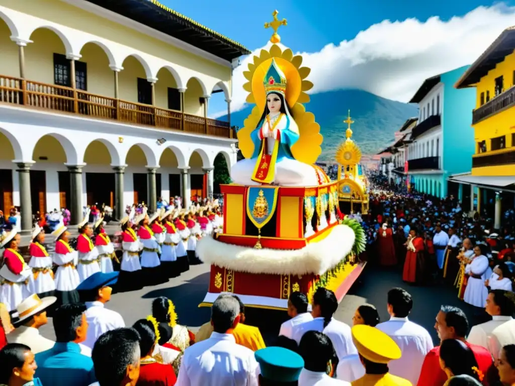 Peregrinación de la Virgen del Cisne en Ecuador: una multitud colorida lleva la estatua por las calles, entre solemnidad y celebración