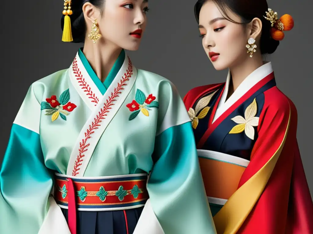 Una reinterpretación moderna del Hanbok en moda, con vibrantes colores y detalles innovadores que fusionan tradición y modernidad en la moda coreana