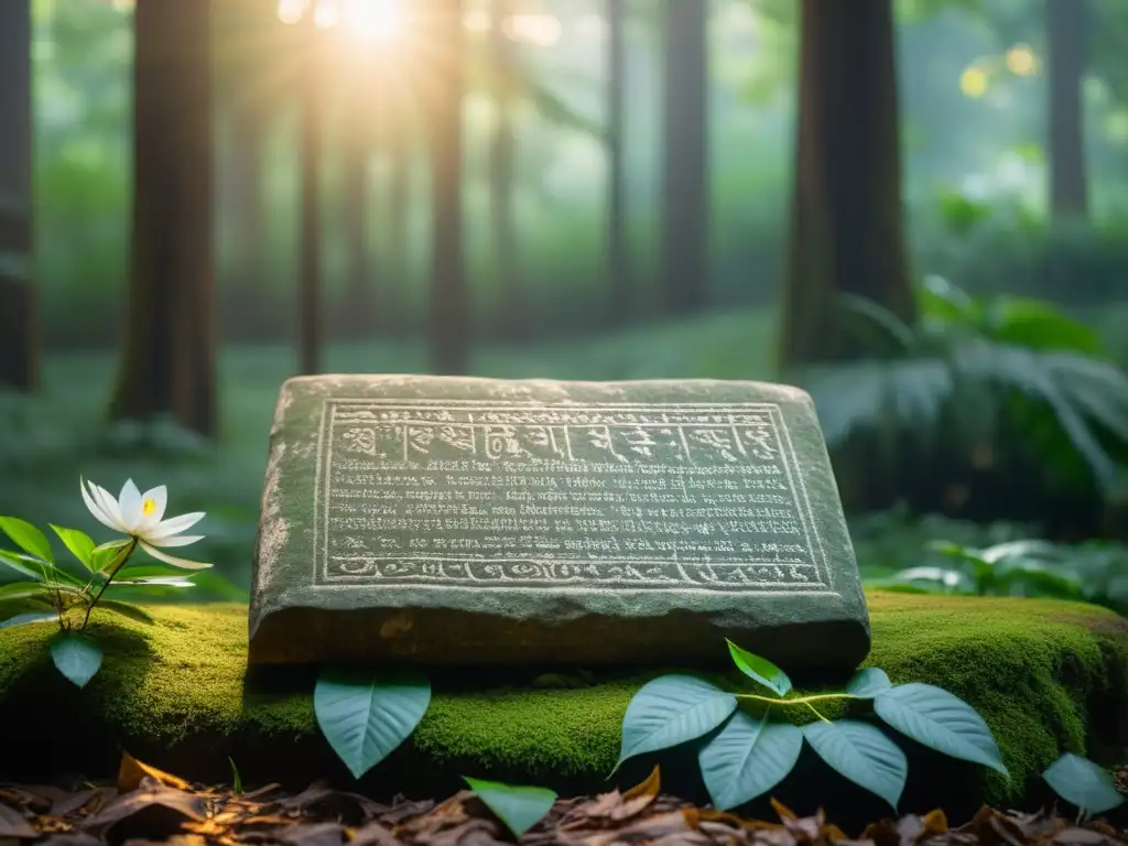 Rishis canalizaron Vedic Hymns misteriosos en meditación profunda en el bosque sagrado